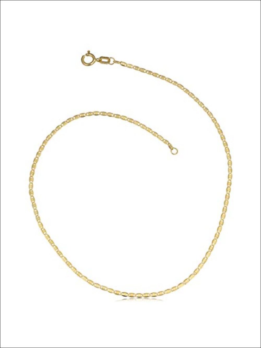 10k Yellow Gold Flat Oval Link Bracelet 7.5 in
